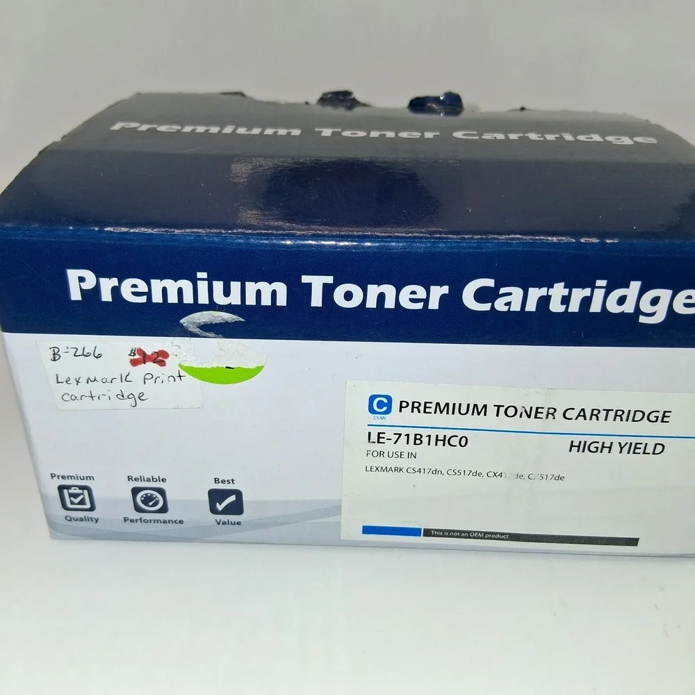 Lexmark CS417 CS517 CX417 CX517 Extra High Yield Cyan Toner 3.5K 71B0H20 71B1HC0